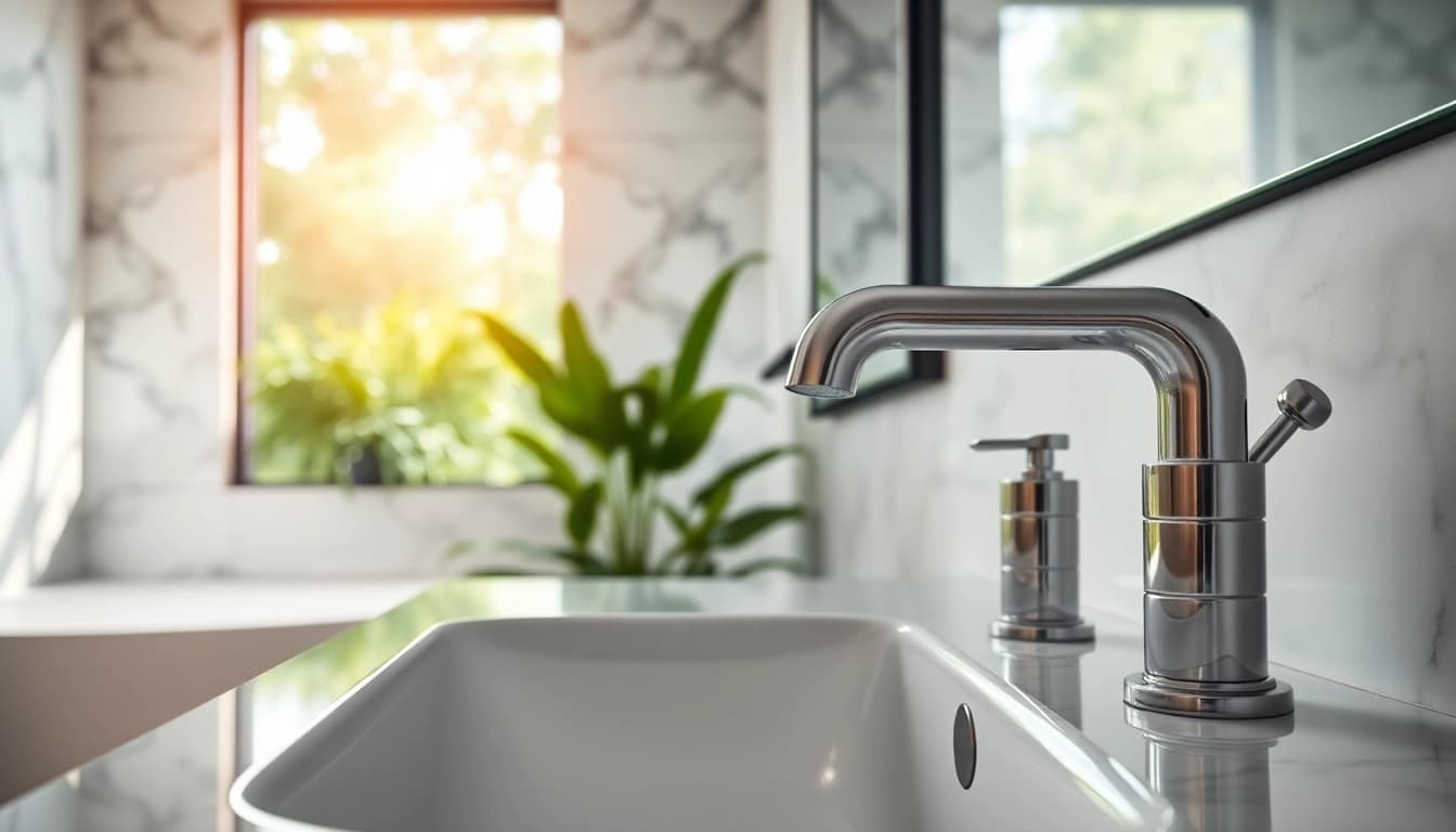 Installieren von sonni sanitär Geräten in einem modernen Badezimmer.