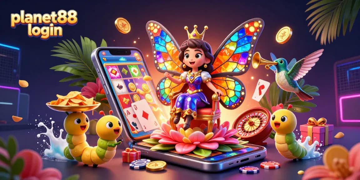 Experience the thrill as you login to planet88 with vibrant 3D casino characters and slot games.