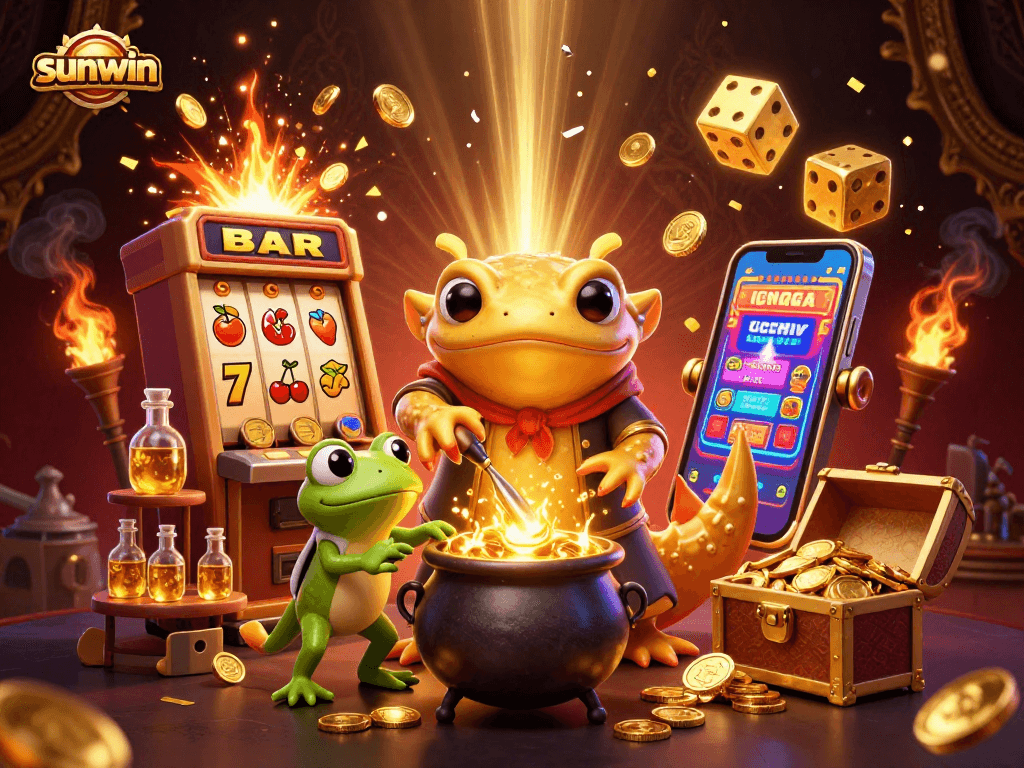 Experience the magic of sunwin with a golden salamander alchemist and dynamic casino gameplay.