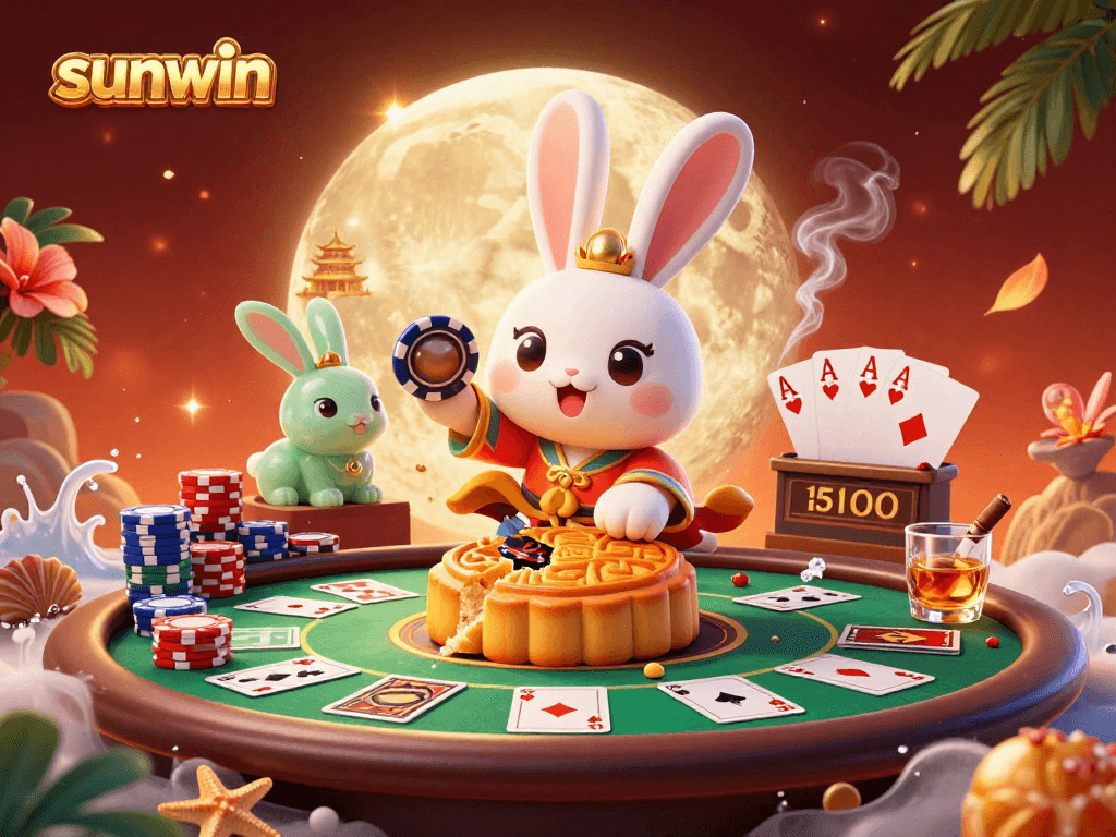 Experience sunwin with dynamic poker action featuring a moon rabbit and golden palace.