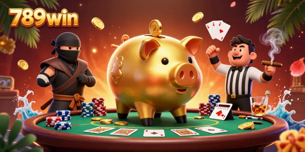Experience thrilling gameplay with 789win's vibrant 3D casino scene featuring action-packed elements.