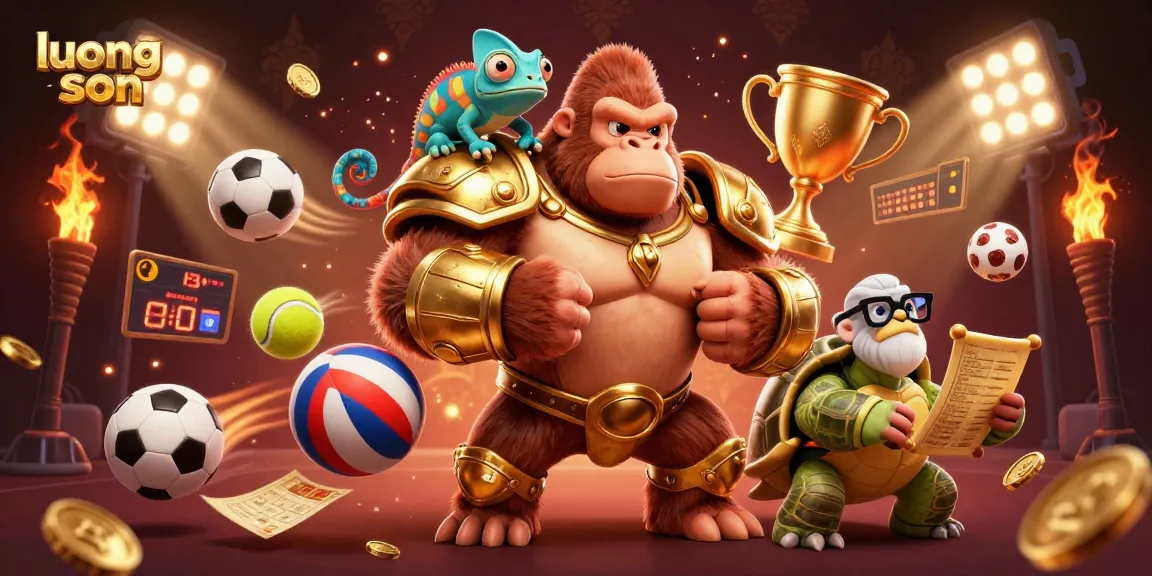 Experience exciting sports betting with luong son, featuring a dynamic gorilla king and vibrant gambling elements.