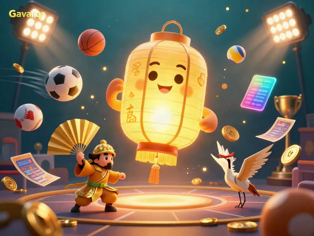 Experience exhilarating gaming with Gavangtv's vibrant casino scene filled with sports elements.