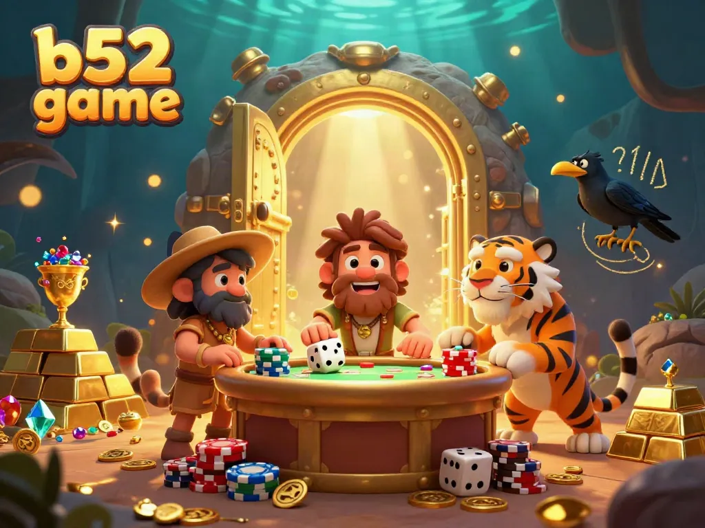 Experience the excitement of the b52 game in a vibrant prehistoric casino managed by unique characters.