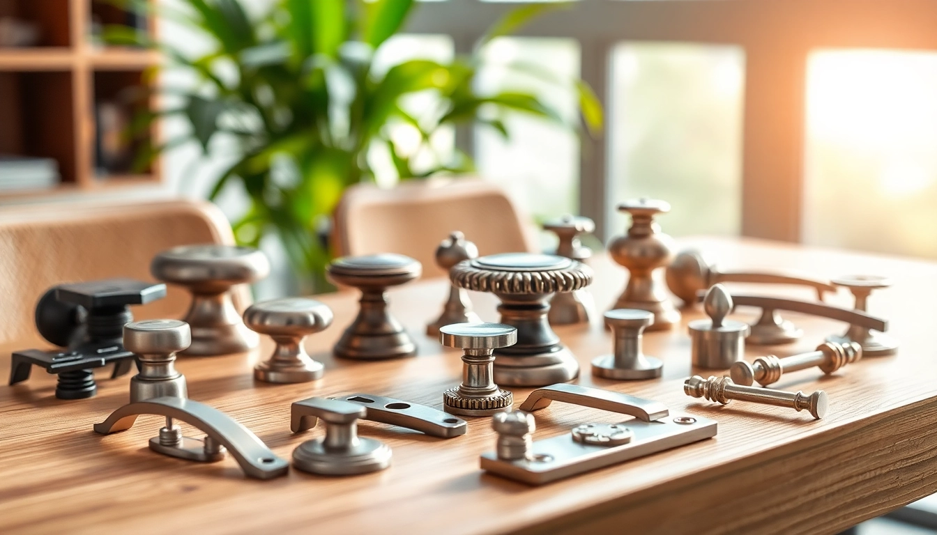 Visualizing furniture hardware manufacturers with an array of elegant knobs, handles, and hinges on display.