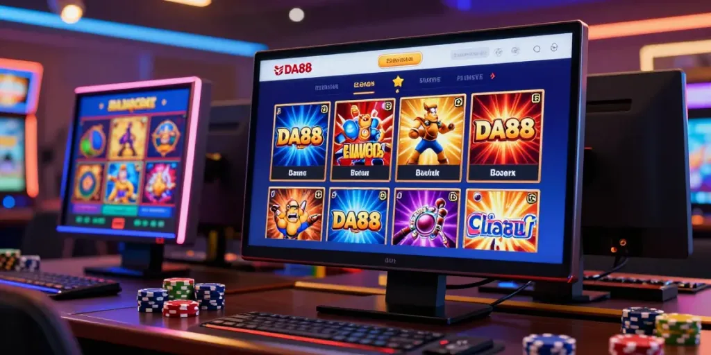 Engaging DA88 online casino gaming experience featuring diverse slot games on a smartphone.