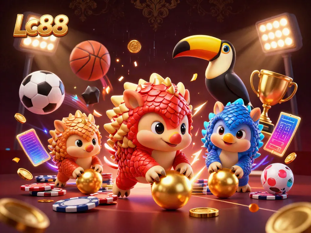 Experience thrilling action with Lc88 as rival pangolins compete in a vibrant gambling scene.