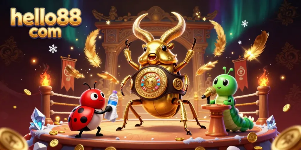 Experience the thrilling atmosphere of hello88 com with a vibrant 3D illustration of lively casino characters and dynamic gaming elements.