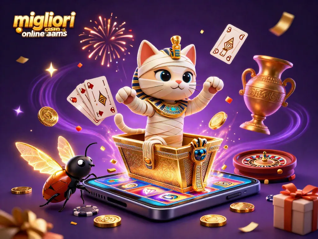 I migliori casino online AAMS con un gatto mummia egiziano e una scena di gioco emozionante