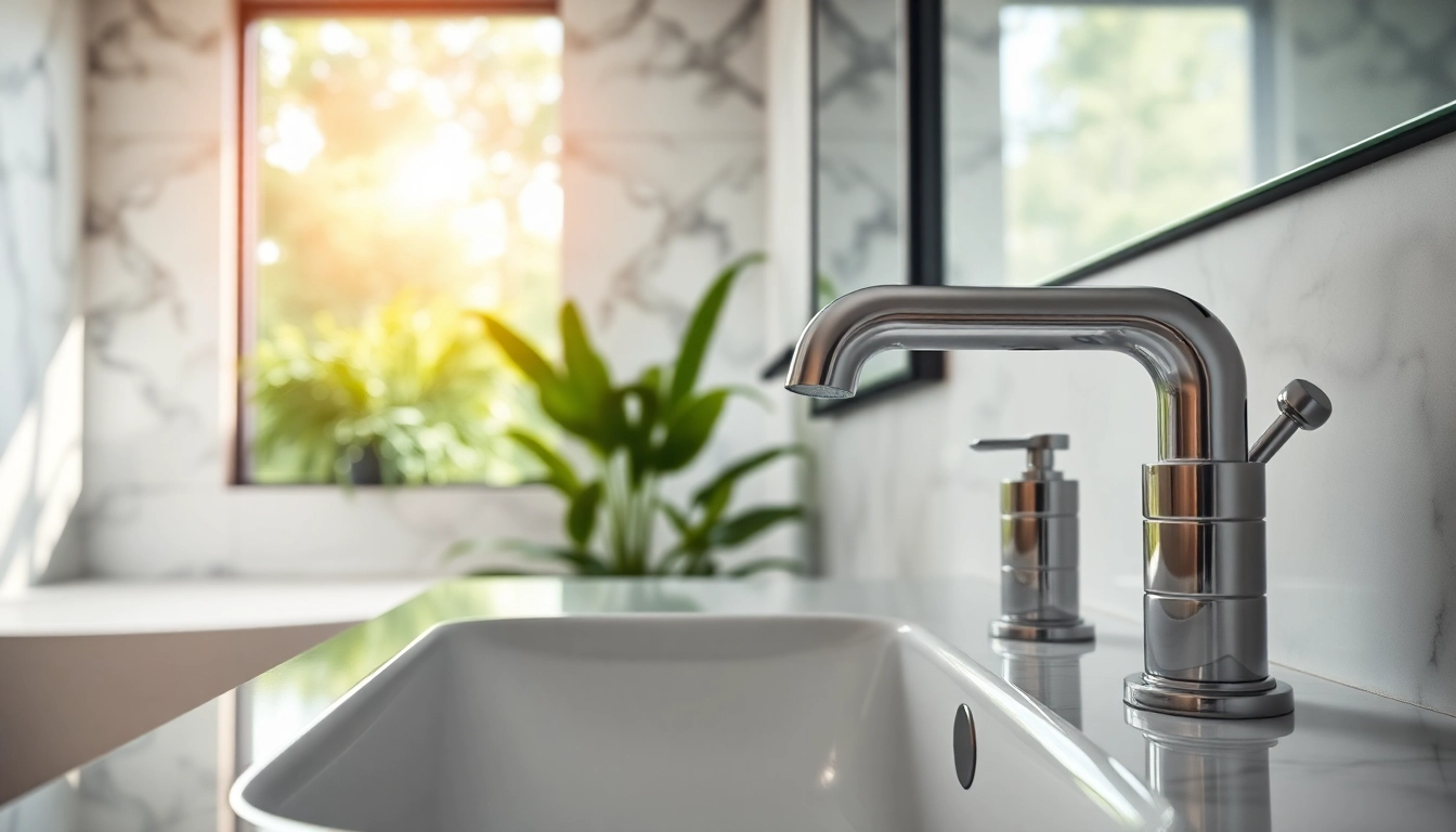 Installieren von sonni sanitär Geräten in einem modernen Badezimmer.