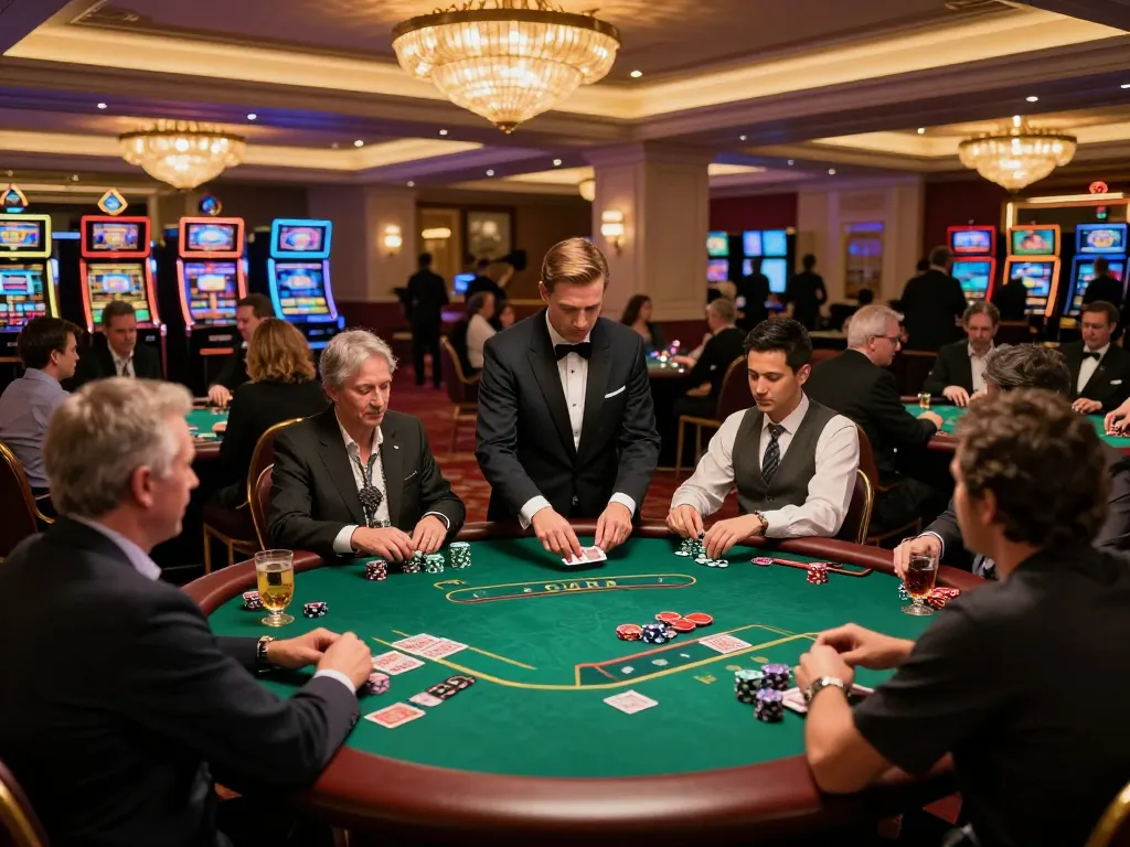 Dynamic scene showcasing MM88 brand with players enjoying poker at an upscale casino table