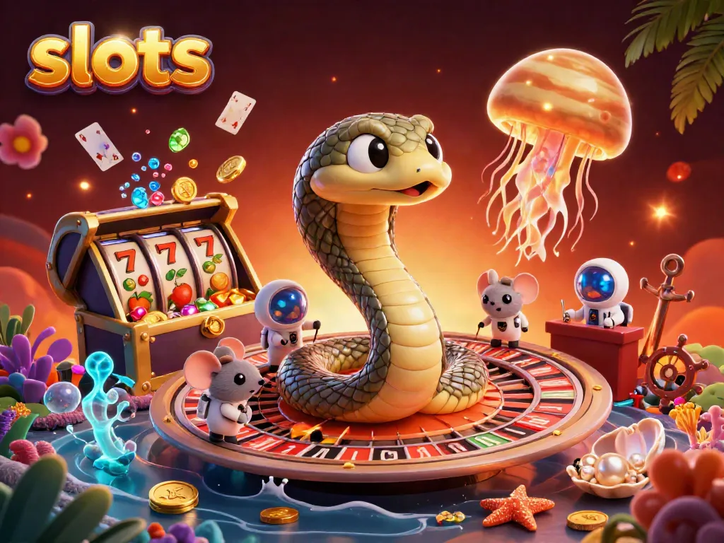 Experience thrilling slots action with a cosmic twist in this vibrant 3D illustration.