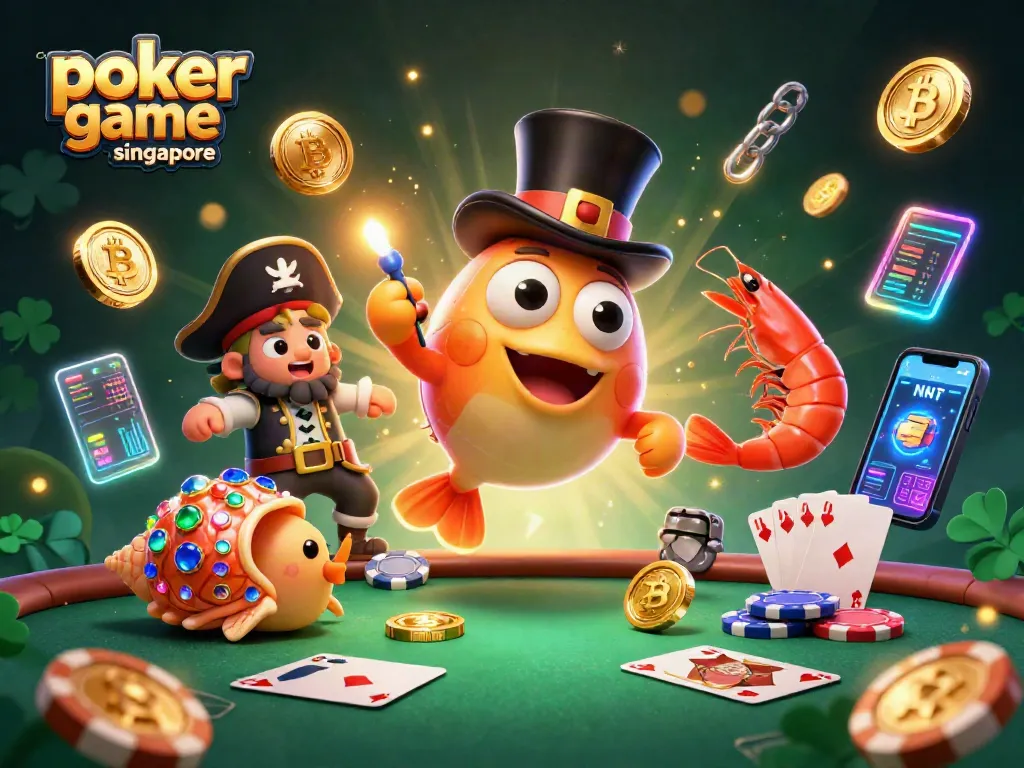 Experience the thrill of poker game online Singapore with vibrant characters and dynamic casino elements.