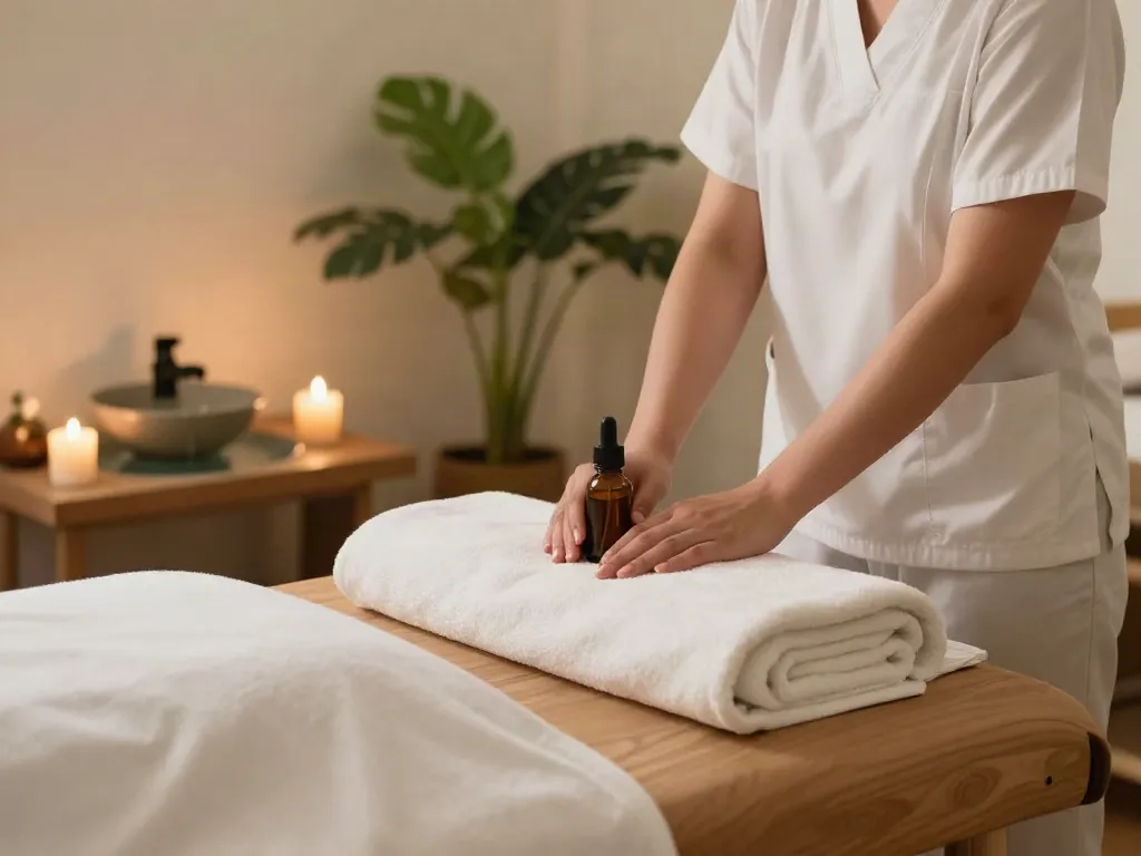 Relaxation setting for 동대문출장안마 with soothing elements and calming ambiance.