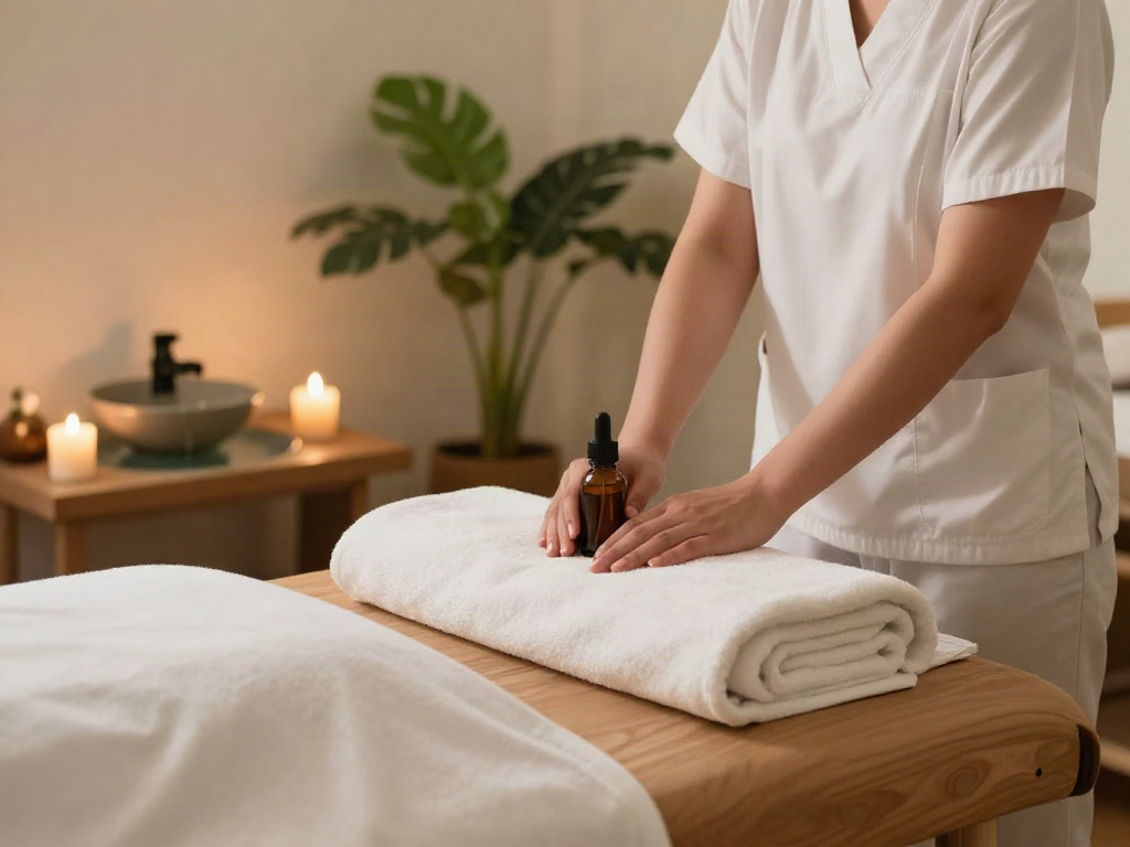 Relaxation setting for 동대문출장안마 with soothing elements and calming ambiance.