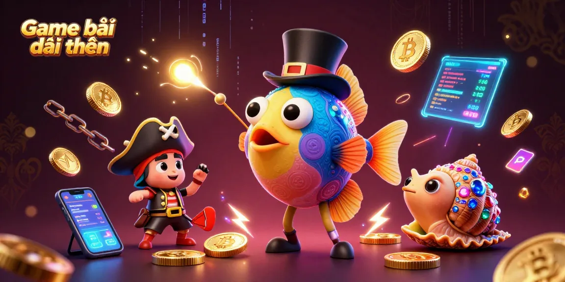 Attract golden coins while playing Game bài đổi thưởng with fun cartoon sea creatures.