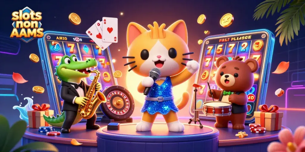 Gioca alle slot non AAMS con la jazz-singer e il suo gruppo in un casinò vibrante e colorato.