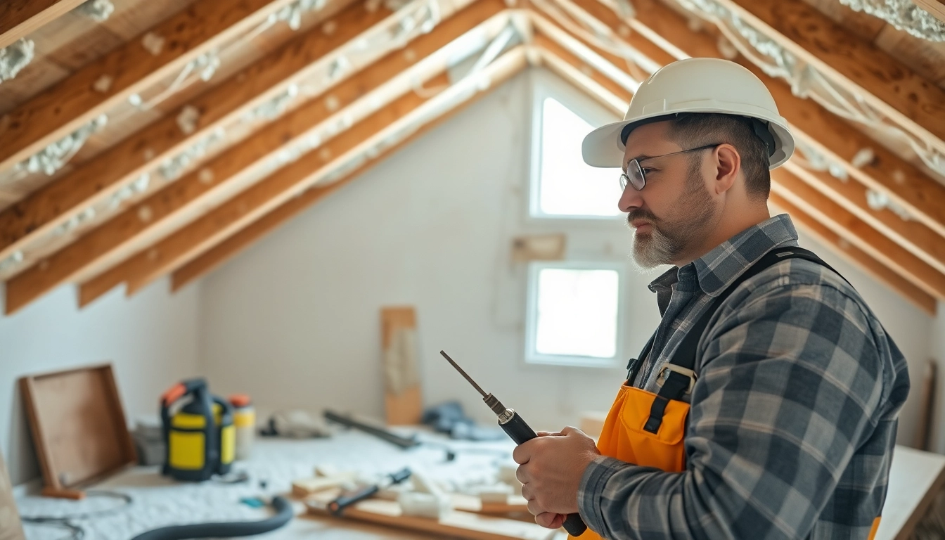 Evaluate spray foam removal price with a contractor inspecting the removal process.