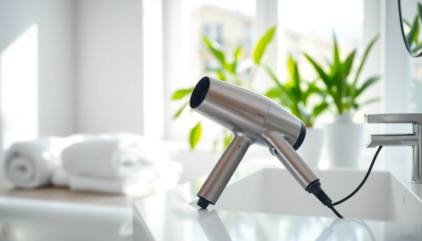 Get your hair styled effortlessly with this Ionic blow dryer featuring a sleek design and advanced technology.