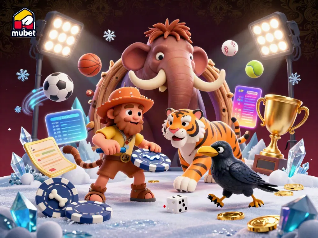 Join the action at mubet with this lively illustration of prehistoric casino fun!
