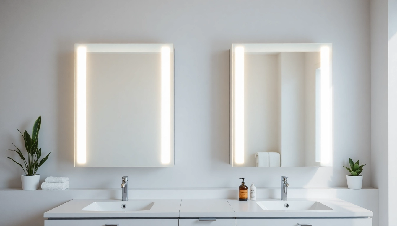 Showcasing illuminated bathroom cabinets that enhance your bathroom's style and ambience.