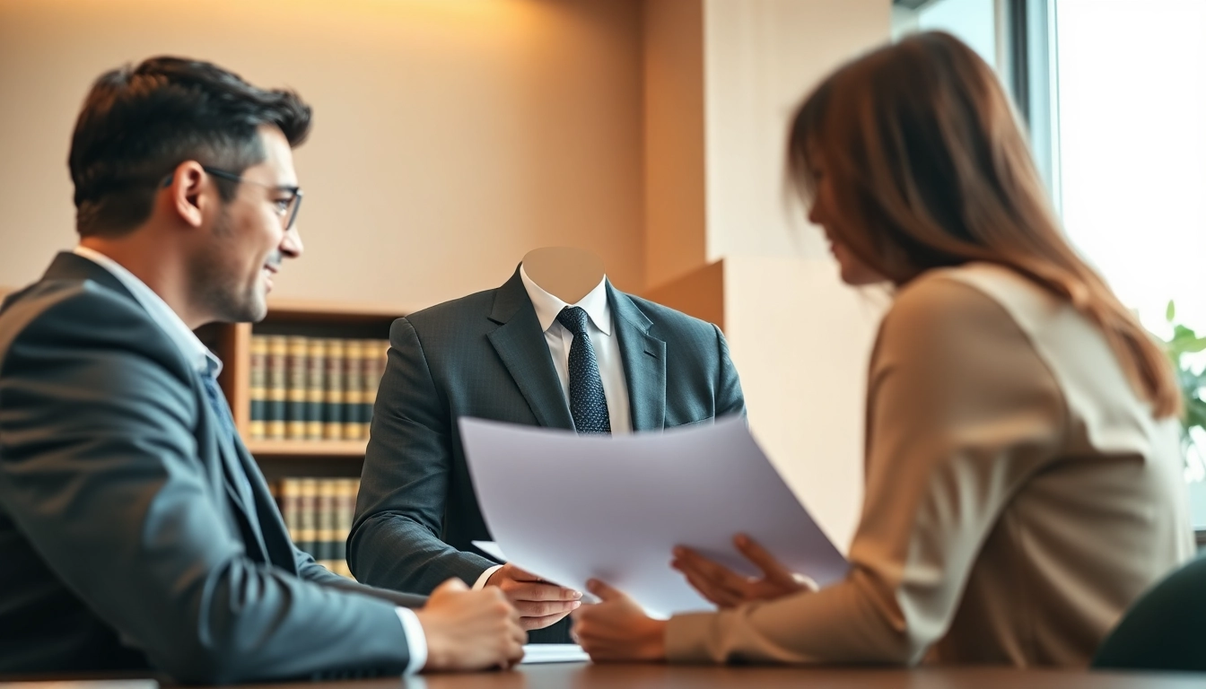 Estate Planning consultation with a lawyer, showcasing professional dialogue and trust.