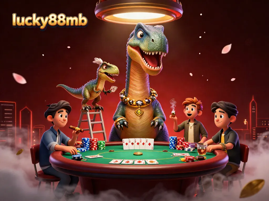 Experience the excitement at lucky88mb with a stunning 3D scene of vibrant casino action.