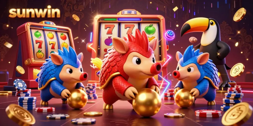 Engage in thrilling games with sunwin featuring vibrant pangolins and dynamic casino elements