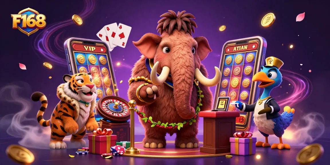 Experience excitement with F168 as a woolly mammoth bouncer welcomes VIP guests at the casino.