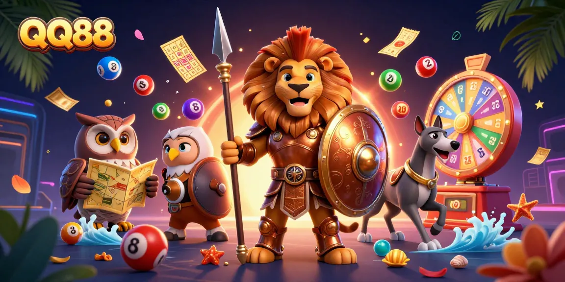 Experience exhilarating moments with QQ88 at this dynamic online casino illustration.