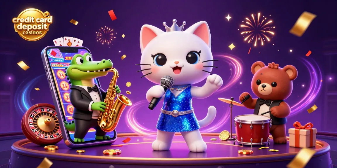 Experience the excitement of credit card deposit casinos with vibrant game elements and dynamic 3D characters.