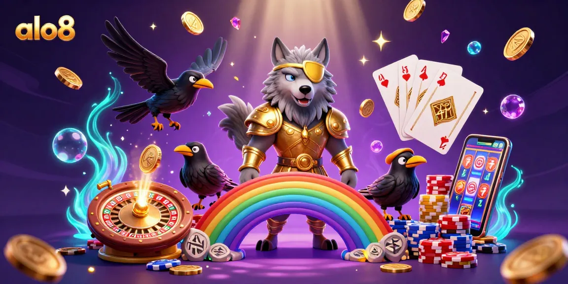 alo8 illustrates an enchanting casino world with Odin, ravens, and dynamic gaming elements.