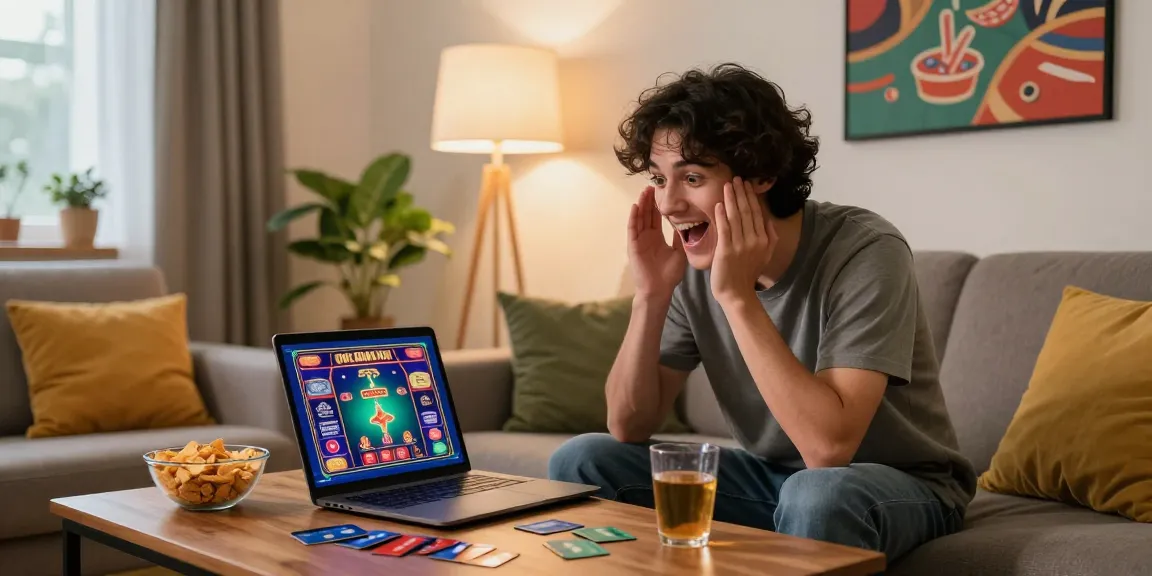 Engaged player exploring casinos that accept credit cards on a laptop in a cozy living room.
