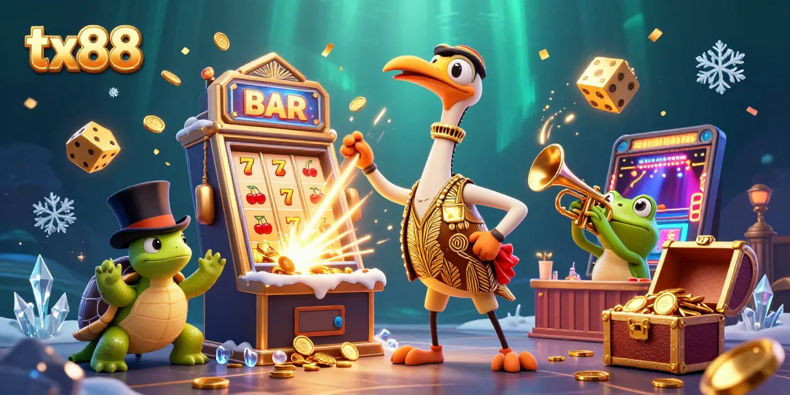 Engage with tx88's vibrant casino scene featuring exhilarating characters and jackpot excitement.
